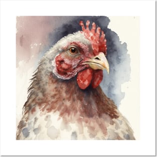 Water colour hen Posters and Art